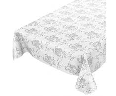 ANRO Wachstuchtischdecke Wachstuch Wachstischdecke Tischdecke abwaschbar Hellgrau Silber Rankenmuster Geometrie 100 x 140cm, Grau