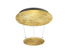 Trio Leuchten 323810179 Zenit A+, Deckenleuchte, Metall, 19 W, Integriert, gold, 36 x 36 x 50 cm