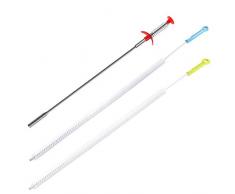 2 Reinigungsbürsten für Abwasserkanäle von SENHAI, 71,1 cm, mit schlangenförmigem Abflussreiniger und biegbarem Haarentferner für Badezimmer und Küchen, blau und grün