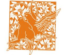 INDIGOS 4051095028444 Wandtattoo w263 Vögel, Tauben 120 x 120 cm, orange