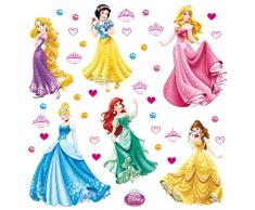 AG Design Disney Prinzessinnen Kinderzimmer Wand Sticker, PVC-Folie (Phtalate-Free), Mehrfarbig, 30 x 30 cm