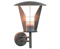 Konstsmide Livorno 7343-000 Wandleuchte / B: 25cm T: 25cm H: 33cm / 1xPL11W / IP44 / Edelstahl