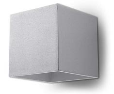 Sollux Lighting NEU Grau Küche und das Wohnzimmer-Aluminium-SOLLUX Quad 1 SL.0058 quadratische minimalistische Wandleuchte Loft 1-FLG. LED G-9 LEUCHTEN-Bei Amazon für den günstigsten Preis