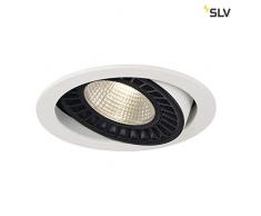 SLV LED Einbaustrahler SUPROS 2100lm, rund, weiß | Schwenkbare Deckenleuchte zur Innenbeleuchtung, LED Spots, Fluter, Deckenstrahler, Decken-Lampe, Einbau-Leuchte | 1-flammig, LED Inside, EEK A-A++
