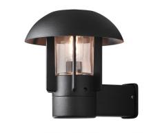 Konstsmide Heimdal 404-750 Wandleuchte / B: 24cm T: 25cm H: 26cm / 1x60W / IP44 / lackiertes Aluminium / matt-schwarz