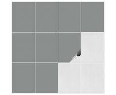 Fliesenaufkleber fÃ¼r Bad und KÃ¼che - 15x20 cm - mittelgrau matt - 30 Fliesensticker fÃ¼r Wandfliesen