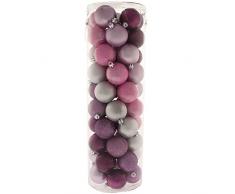 WeRChristmas Bruchsichere Christbaumkugeln, farblich aufeinander abgestimmtes Set mit 50 Stück Purple/Pink/Silver