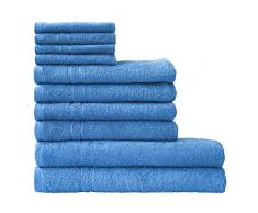 Dyckhoff Kristall Handtuch-Set, Baumwolle, Kobaltblau, 26 x 36 cm