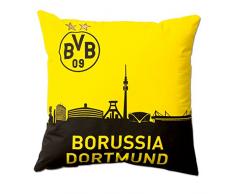 BVB Kissen Skyline, Polyester, Schwarz / Gelb, 40 x 40 x 5 cm