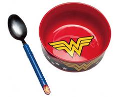 DC Comics Wonder Woman Frühstücks-Set, Keramik, Mehrfarbig, 7 x 14 x 14 cm
