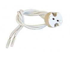 tibelec 853910 Fassung Halogen für Lampen mit Sockel G4/GU4/GU5,3/GY6,35 weiÃ