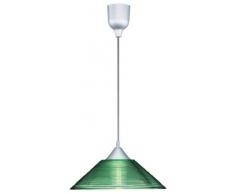 Trio Leuchten Pendelleuchte mit Riefenglas in grün-transparent exklusive 1 x E27 max. 60 W, ø 30 cm, Länge: 125 cm 301400115