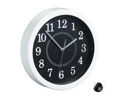 Relaxdays, Weiß Wanduhr rund, Ø 20cm, Kleine Uhr zum Aufhängen, Klassisches Design, batteriebetrieben, Sekundenzeiger