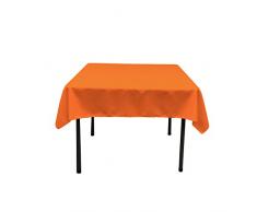 LA Linen Quadratische Tischdecke aus Polyester/Popeline, Polyester, Orange, 132 x 132 x 0.04 cm