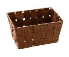WENKO 20686100 Aufbewahrungskorb Adria Mini Braun, Badkorb, rechteckig, Kunststoff-Geflecht, Polypropylen, 19 x 9 x 14 cm, Braun