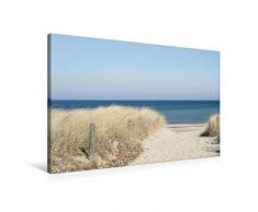 Calvendo Premium Textil-Leinwand 90 cm x 60 cm quer, Maritimes Flair | Wandbild, Bild auf Keilrahmen, Fertigbild auf echter Leinwand, Leinwanddruck: Zwischen die DÃ¼nen geschaut Natur Natur