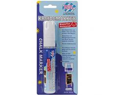Decor Service Kreidemarker wasserfest, Schreibbreite 3-15mm, Flüssigkreide, Weiss, 23 x 2,5 cm