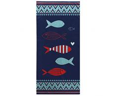 Ligne Decor 1800640 Strandtuch Maritim Design - Fisch, Mehrfarbig, 150 x 70 cm
