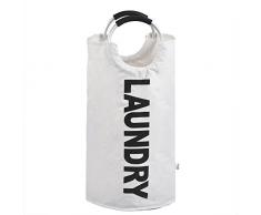 ARPAN Wäschekorb mit runden Griffen aus Legierung für bequemes Tragen, zusammenklappbar und faltbar, Stoff, ideal für Schlafsäle und Reisen, 1 x 38 x 72 cm