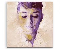 Paul Sinus Art Audrey_Hepburn_Splash_60x60cm Wandbild Leinwand, 90 x 50 x 3 cm, mehrfarbig