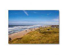 Premium Textil-Leinwand 90 x 60 cm Quer-Format Strandpromenade | Wandbild, HD-Bild auf Keilrahmen, Fertigbild auf hochwertigem Vlies, Leinwanddruck von Andrea Dreegmeyer