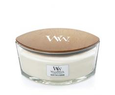 Ellipsenförmige WoodWick Duftkerze mit knisterndem Docht, White Tea & Jasmine, bis zu 50 Stunden Brenndauer