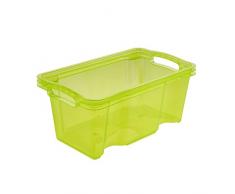 keeeper Aufbewahrungsbox mit integrierten Griffen, GrÃ¶Ãe: S, 35 x 21 x 15 cm, 6,5 l, Franz, GrÃ¼n Transparent
