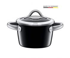 Silit Vitaliano Nero Kochtopf hoch 16cm, Glasdeckel, Fleischtopf 1,9l, Silargan Funktionskeramik, Topf Induktion, Auslaufmodell, schwarz