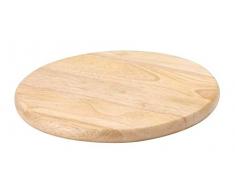 Continenta Schneidebrett aus Gummibaumholz, universal einsetzbares KÃ¼chenbrett, Hackbrett, GemÃ¼sebrett, rund, GrÃ¶Ãe: Ã 25 x 1,8 cm