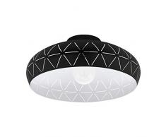 EGLO Deckenlampe Ramon, 1 flammige Deckenleuchte Modern, Wohnzimmerlampe aus Stahl in schwarz, weiß , Küchenlampe, Flurlampe Decke mit E27 Fassung