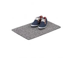 Relaxdays Schmutzfangmatte rutschfest, 40x60 cm Türvorleger aus Baumwolle, Fußmatte Gummi-Unterseite, grau