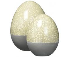 Heitmann DECO - Keramik Eier 2er-Set - als Osterdeko und Frühlingsdekoration - Ostereier aus Keramik mit Motiv