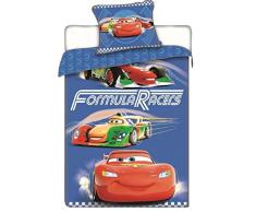 Jerry Fabrics JF163 Bettwäscheset Cars racers, Baumwolle, blau, 140x200cm + 70x90cm