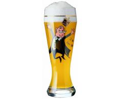 RITZENHOFF Weizen Weizenbierglas von Debora Jedwab, aus Kristallglas, 500 ml, mit fünf Bierdeckeln