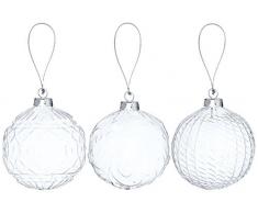 RAYHER 56872000 Glas-Kugeln, 8 cm Durchmesser, 3 Designs, PVC-box 3 Stück