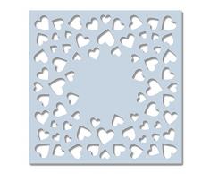 Sweet Dixie Konfetti Herzen Schablone, Synthetisches Material, Durchsichtig, 16 x 19 x 0.1 cm