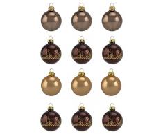 Thüringer Glas Design Christbaumschmuck, Cappucciono, 12-Teilig 6cm, Uni & Deko
