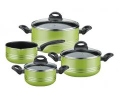 GSW 800396 Milano Topf-Set 4-teilig grün, Aluminium, 24 cm, 7-Einheiten