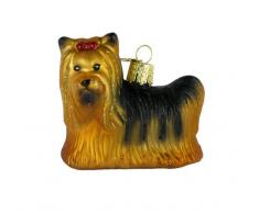 Old World Christmas Christbaumschmuck: Hunde-Kollektion, Glasornamente für Weihnachtsbaum Yorkie braun