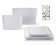 Occasions 50 Stück / 25 Gast, Party Einweg-japanische Art/Sushi Kunststoffplatten-Set (25 Kleiner Sushi Teller + 25 Dessertteller) in Asien, weiß