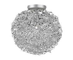 WOFI Deckenleuchte, Metall, E27, 60 W, Silber, 40 x 40 x 50 cm