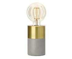 Villeroy&Boch Athen Tischleuchte, 60 W, Beton/Metall gold, H 14 cm, Ø 8 cm