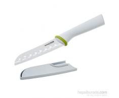 Tefal K15004 Zen Keramikmesser, 13 cm, Brotmesser, weiß / grün