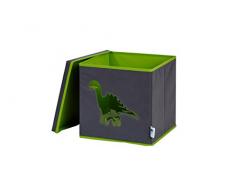 STORE.IT Spielzeugkiste mit Sichtfenster | Dino | 30x30x30cm