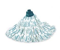 Leifheit Ersatzkopf Classic Mop Viskose, mit Viskose und Polyester für hartnäckige Flecken auf Fliesen und Steinböden, extra saufgähige Viskose, waschbar bei 60°C, flexible Mopkopf-Streifen