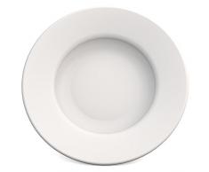 Ornamin Teller tief Ø 23,5 cm weiß, Melamin | hochwertiger, stabiler Kunststoffteller | robustes Alltags-Geschirr, Camping, Picknick, Gemeinschaftsverpflegung | Speiseteller, Suppenteller