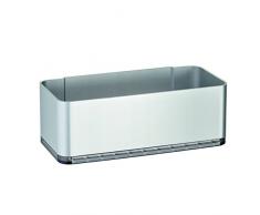 InterDesign 21376EU Affixx Peel-and-Stick Starker Selbstklebender Rostfreier Dusch-Korb aus Aluminium - Silberfarben/Smoke, Rustproof Aluminum, Silver/Smoke, 11,68 x 22,86 x 7,89 cm