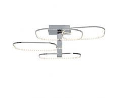 Brilliant Topic LED Deckenleuchte 72x72cm integrierter Stufendimmer chrom 2400 Lumen, LED integriert