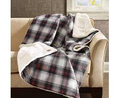 Woolrich Ridley Luxury Softspun Down Alternative Oversized Throw Black 50x70 Plaid Premium Soft Cozy Cozy Spun for Bed, Couch or Sofa