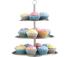 VonShef 3-stufige Etagere und Kuchenständer aus Edelstahl für Kuchen/Cupcakes/Biskuits/Muffins - Hochzeiten